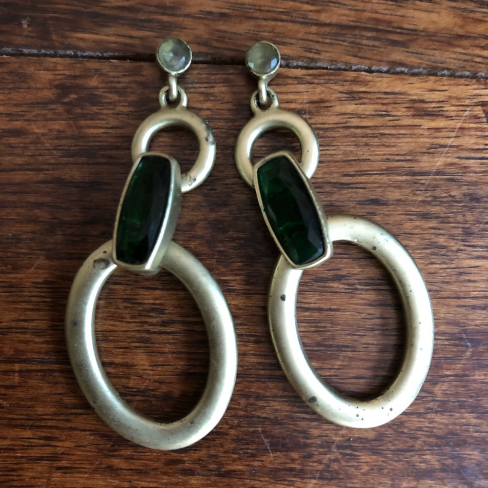 Adrienne Vittadini green jeweled earrings